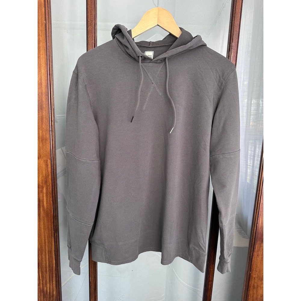 Swet Tailor Mens Charcoal Gray Cotton Spandex Pullover Hoodie Sweatshirt M